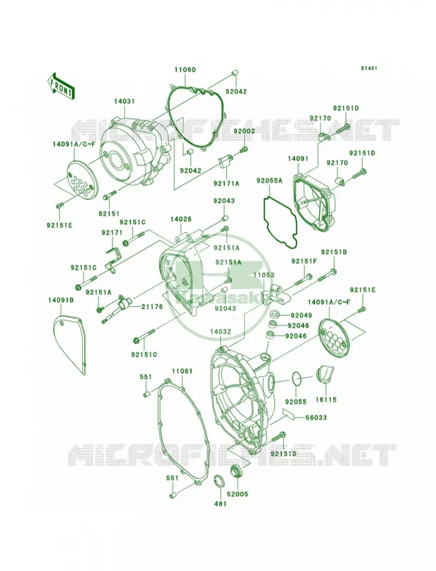 Engine Covers Kawasaki MOTOS 1000 2003 Z1000  ZR1000-A1