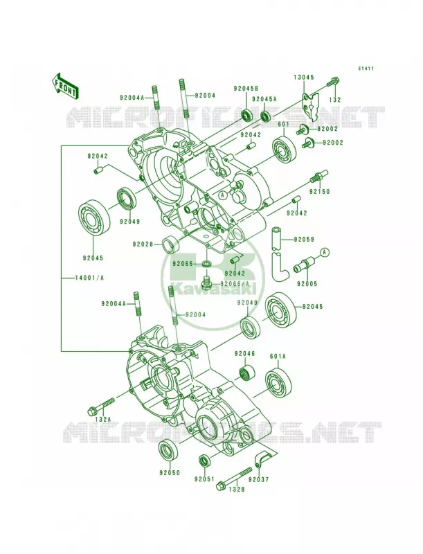 Crankcase Kawasaki MOTOS 200 1997 KDX200  KDX200-H3