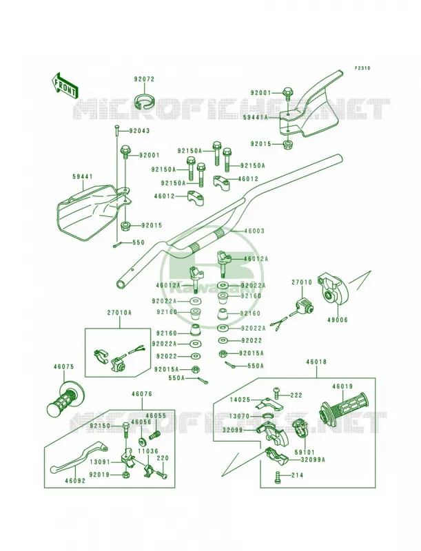 Handlebar Kawasaki MOTOS 200 1997 KDX200  KDX200-H3
