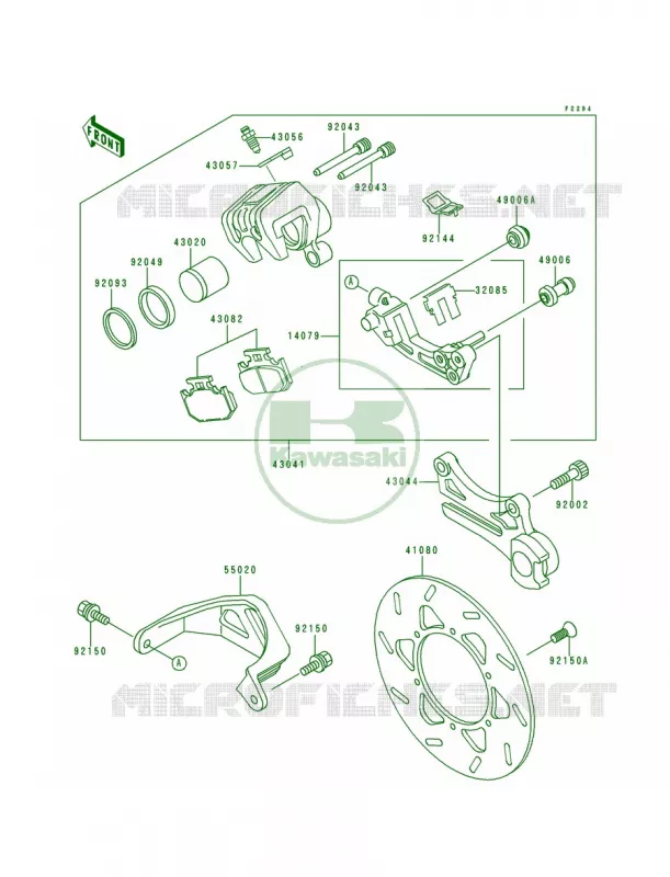 Rear Brake Kawasaki MOTOS 200 1997 KDX200  KDX200-H3