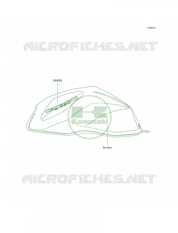 DecalsGreenA1H Kawasaki MOTOS 1000 2003 Z1000   ZR1000-A1H