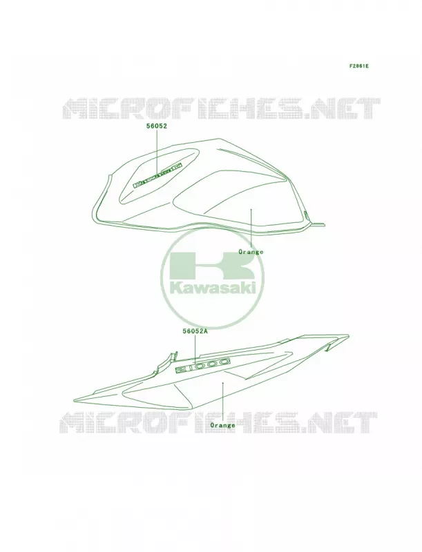 DecalsOrangeA2H Kawasaki MOTOS 1000 2003 Z1000   ZR1000-A1H