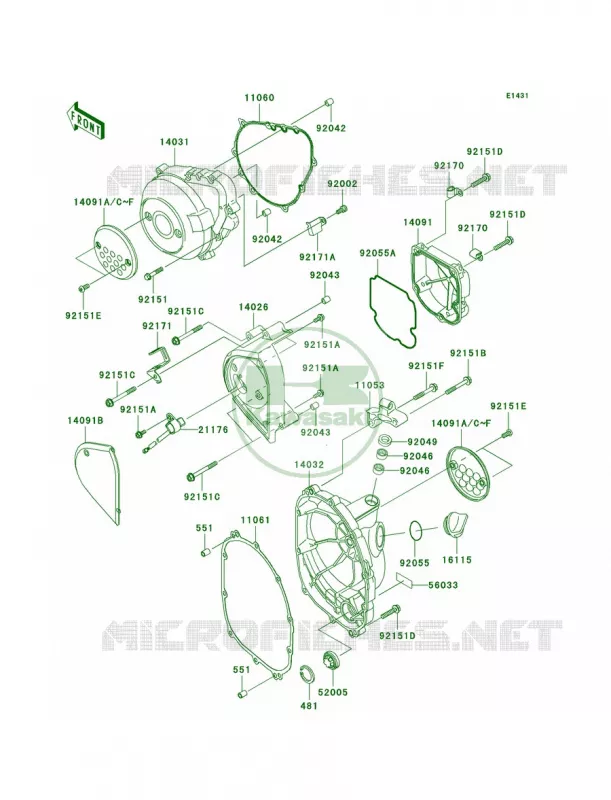 Engine Covers Kawasaki MOTOS 1000 2003 Z1000   ZR1000-A1H