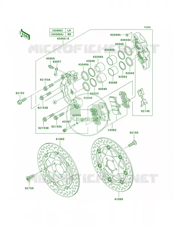 Front Brake Kawasaki MOTOS 1000 2003 Z1000   ZR1000-A1H