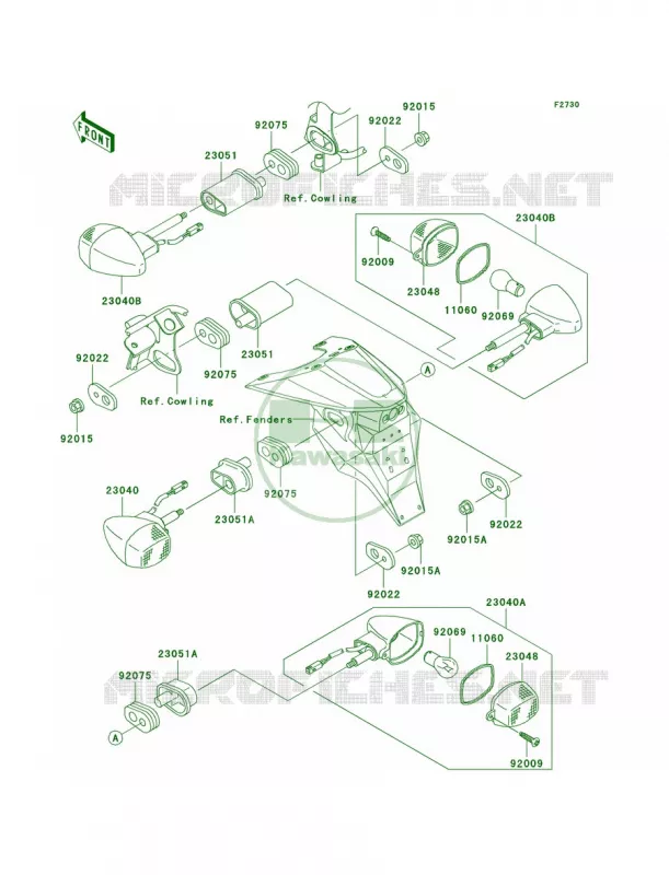 Turn Signals Kawasaki MOTOS 1000 2003 Z1000   ZR1000-A1H