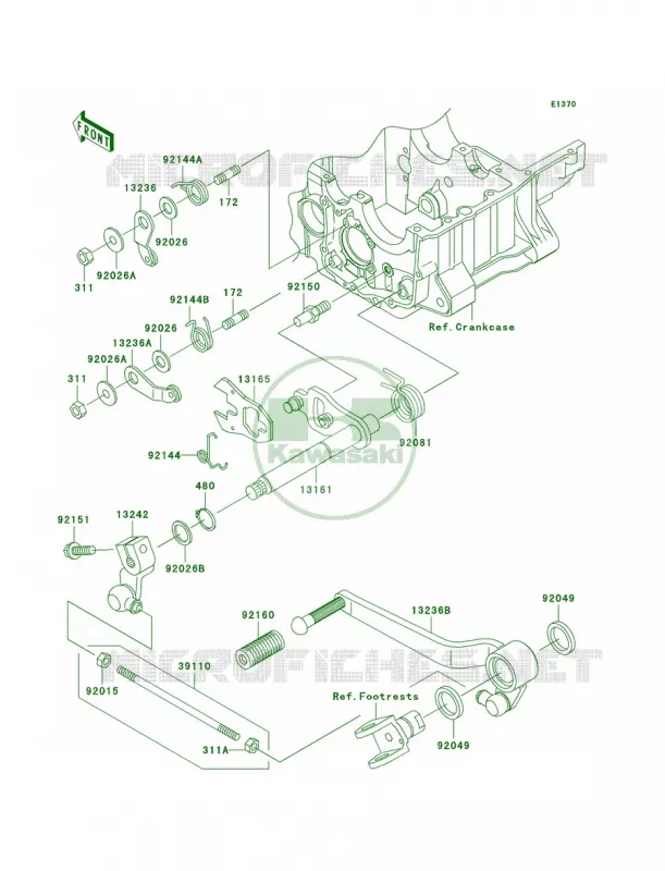 Gear Change Mechanism Kawasaki MOTOS 1200 2003 ZRX1200R  ZR1200-A3