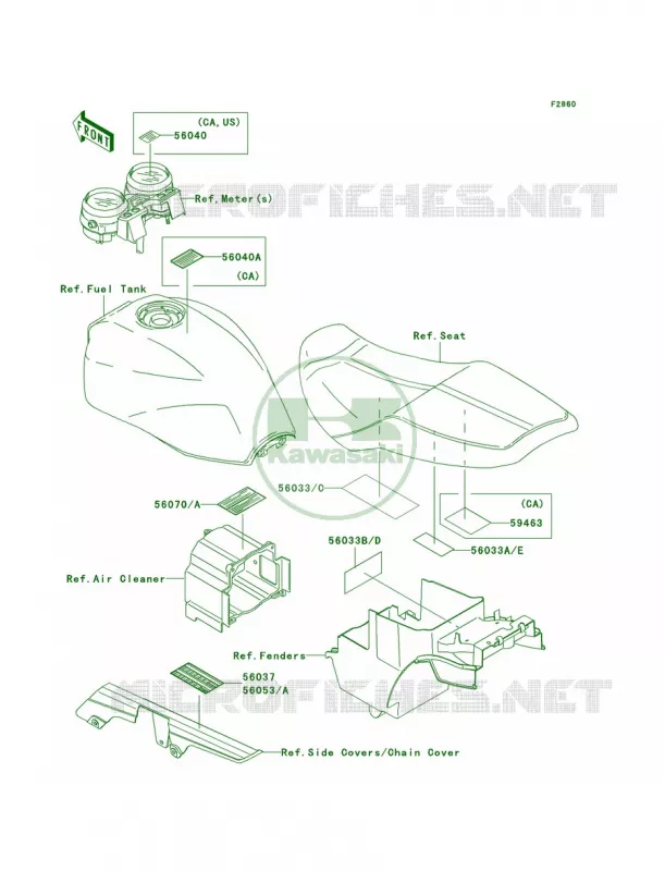 Labels Kawasaki MOTOS 1200 2003 ZRX1200R  ZR1200-A3