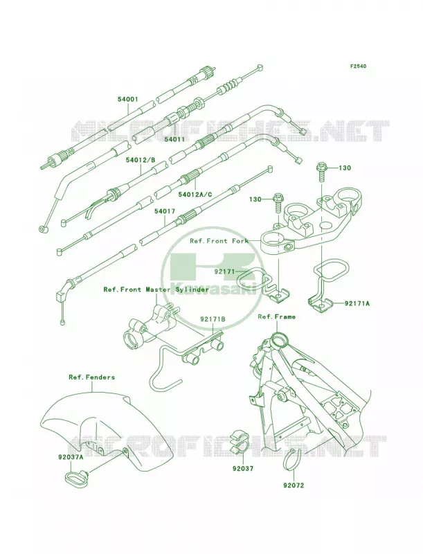 Cables Kawasaki MOTOS 750 2003 ZR-7S  ZR750-H3