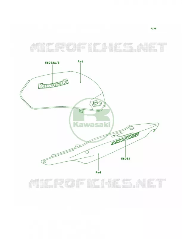 DecalsRedH1 Kawasaki MOTOS 750 2003 ZR-7S  ZR750-H3