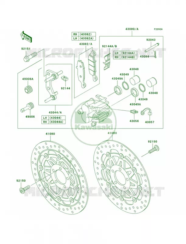 Front BrakeH4H5 Kawasaki MOTOS 750 2003 ZR-7S  ZR750-H3