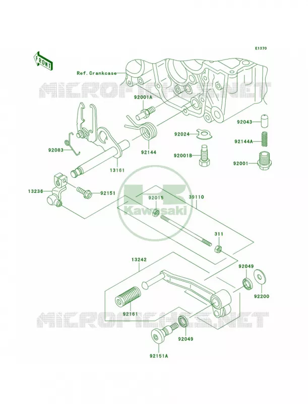 Gear Change Mechanism Kawasaki MOTOS 750 2003 ZR-7S  ZR750-H3