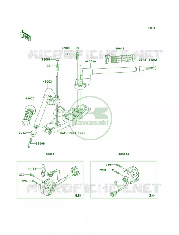 Handlebar Kawasaki MOTOS 1200 2003 ZZR1200  ZX1200-C2