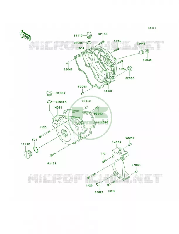 Engine Covers Kawasaki MOTOS 250 2002 Ninja 250R  EX250-F16