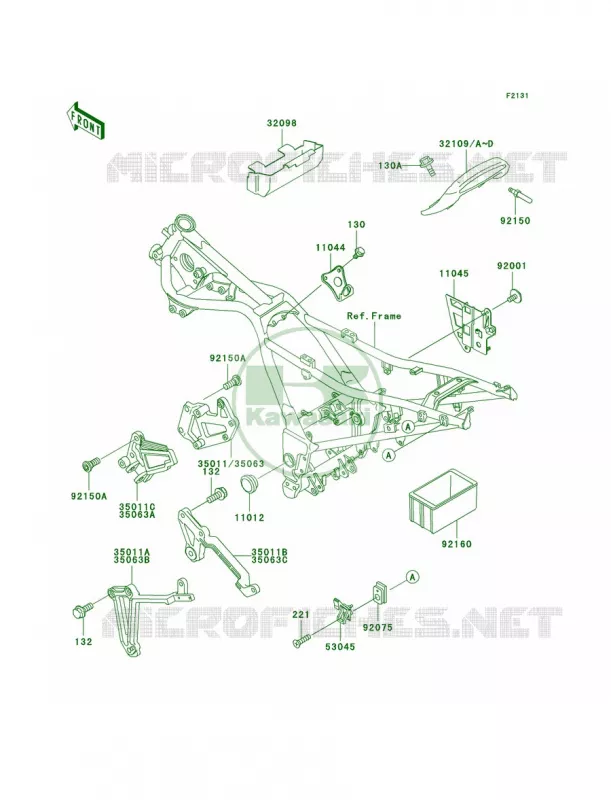 Frame Fittings Kawasaki MOTOS 250 2002 Ninja 250R  EX250-F16