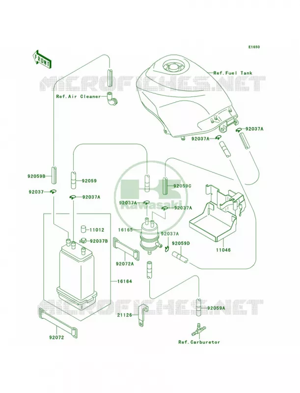 Fuel Evaporative SystemCA Kawasaki MOTOS 250 2002 Ninja 250R  EX250-F16