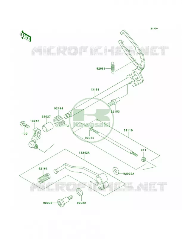Gear Change Mechanism Kawasaki MOTOS 250 2002 Ninja 250R  EX250-F16