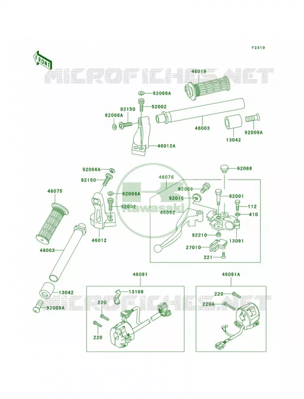 Handlebar Kawasaki MOTOS 250 2002 Ninja 250R  EX250-F16