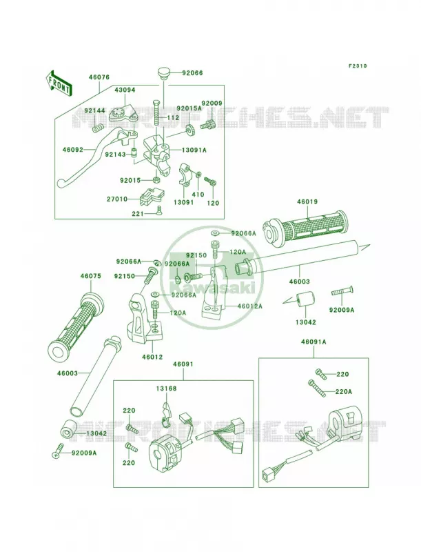 Handlebar Kawasaki MOTOS 500 2002 Ninja 500R  EX500-D9