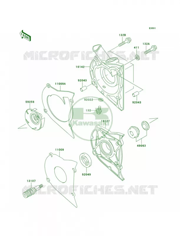 Water Pump Kawasaki MOTOS 500 2002 Ninja 500R  EX500-D9