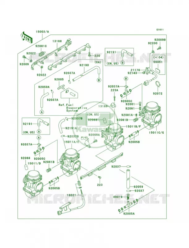 Carburetor Kawasaki MOTOS 750 2002 ZR-7S  ZR750-H2