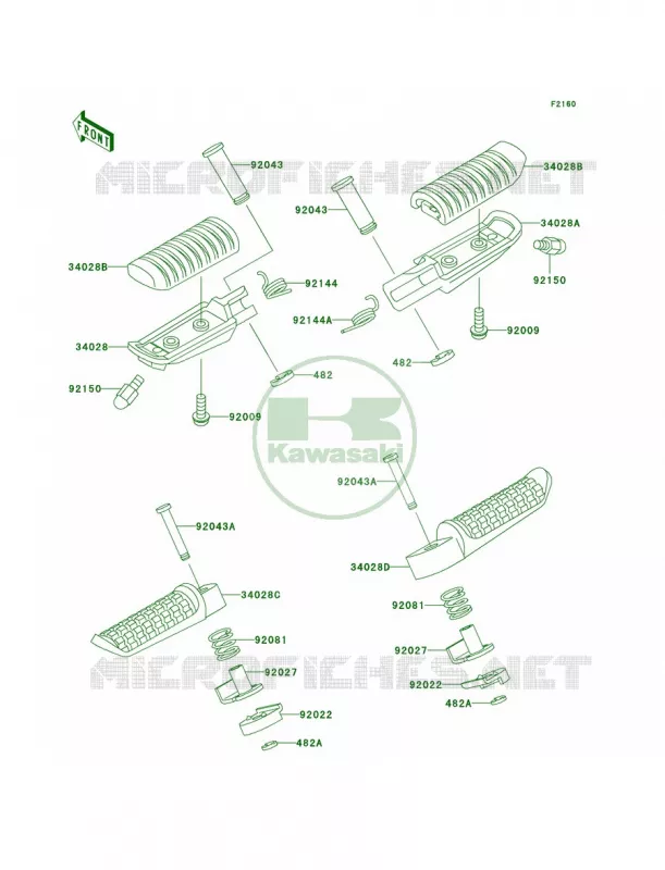 Footrests Kawasaki MOTOS 750 2002 ZR-7S  ZR750-H2