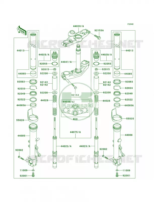 Front Fork Kawasaki MOTOS 1200 2002 ZZR1200  ZX1200-C1