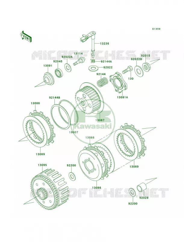 Clutch Kawasaki MOTOS 220 1997 KDX220R  KDX220-A4