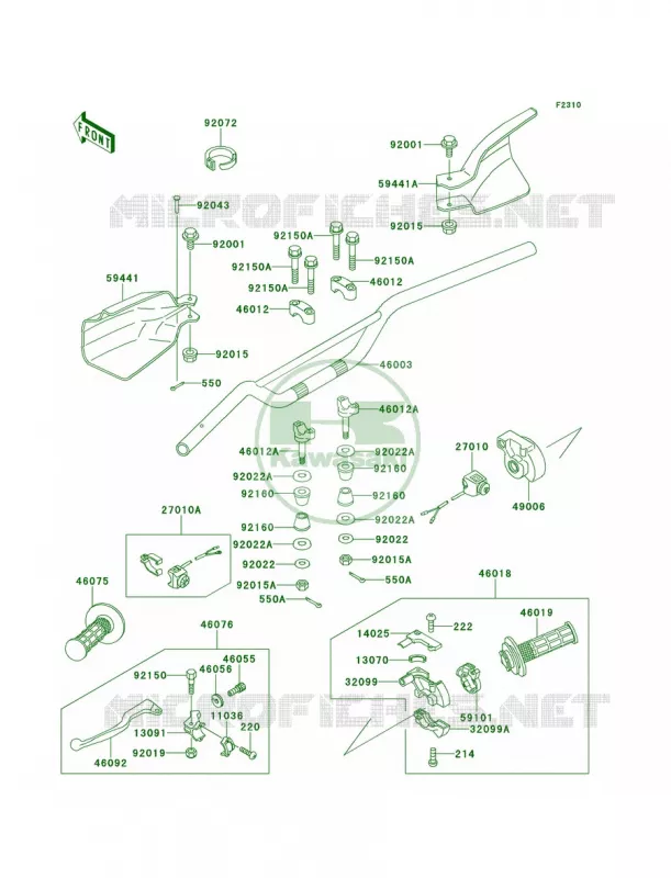 Handlebar Kawasaki MOTOS 220 1997 KDX220R  KDX220-A4