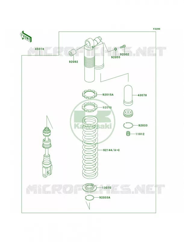 Shock Absorbers Kawasaki MOTOS 220 1997 KDX220R  KDX220-A4