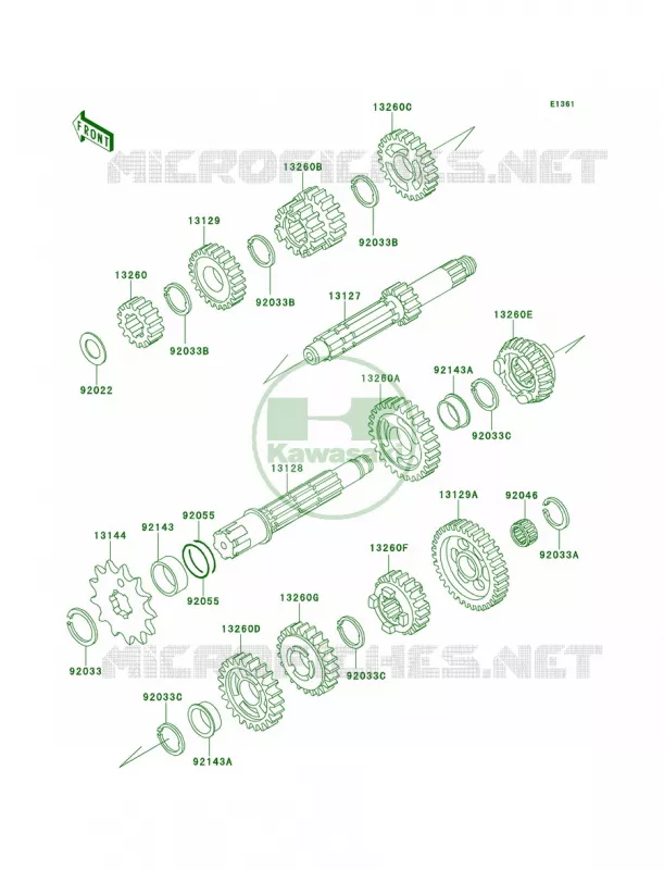 Transmission Kawasaki MOTOS 220 1997 KDX220R  KDX220-A4