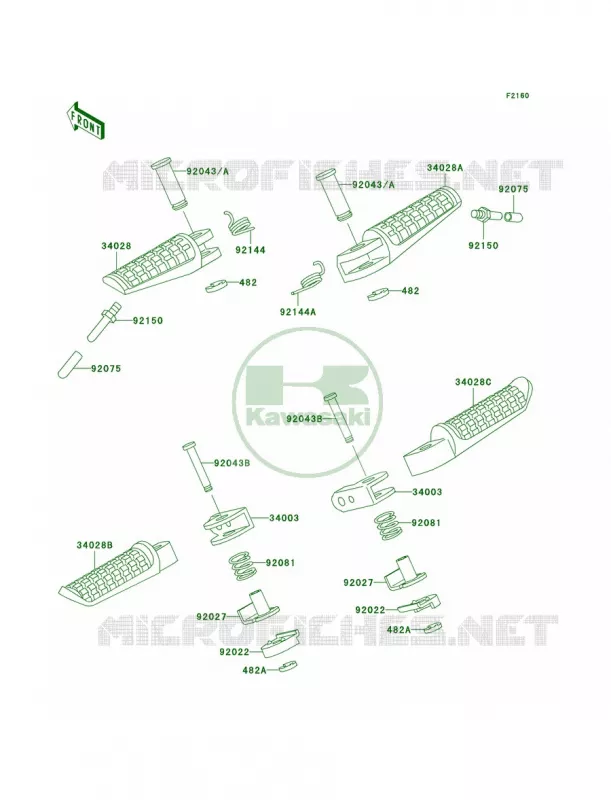 Footrests Kawasaki MOTOS 250 2001 Ninja 250R  EX250-F15