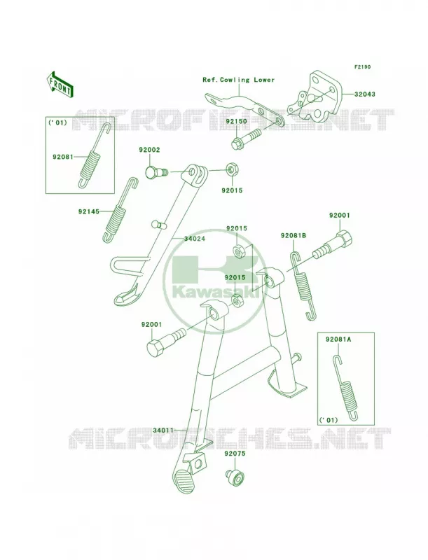 Stands Kawasaki MOTOS 250 2001 Ninja 250R  EX250-F15