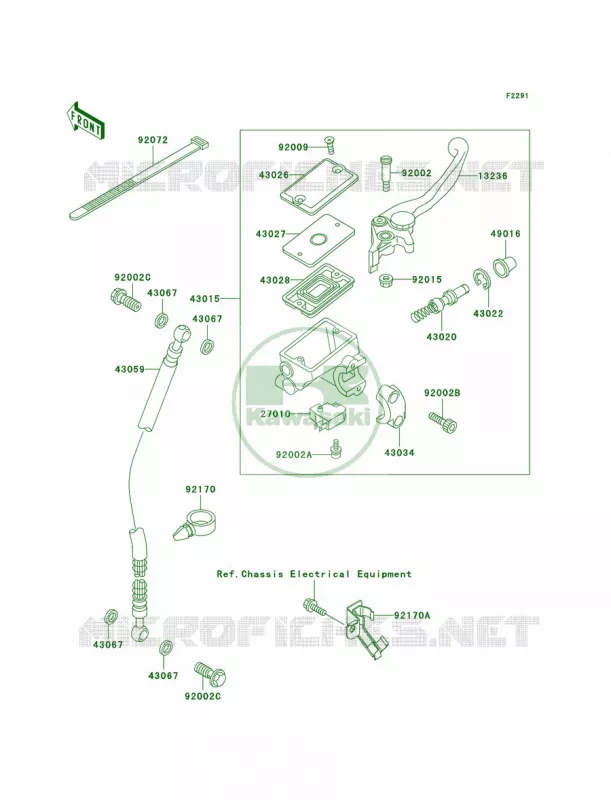 Front Master Cylinder Kawasaki MOTOS 500 2001 Ninja 500R  EX500-D8