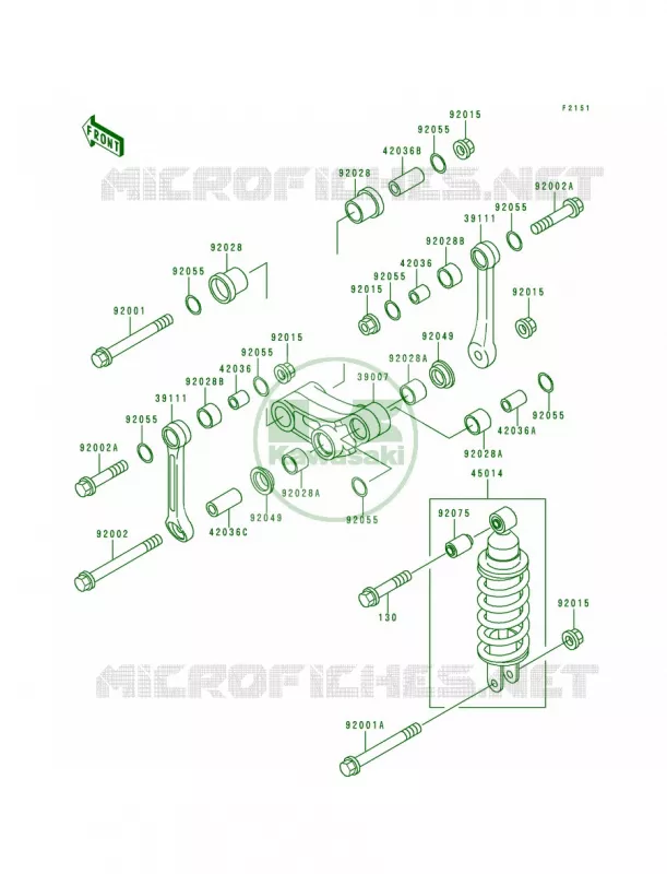 SuspensionShock Absorber Kawasaki MOTOS 250 2000 Ninja 250R  EX250-F14