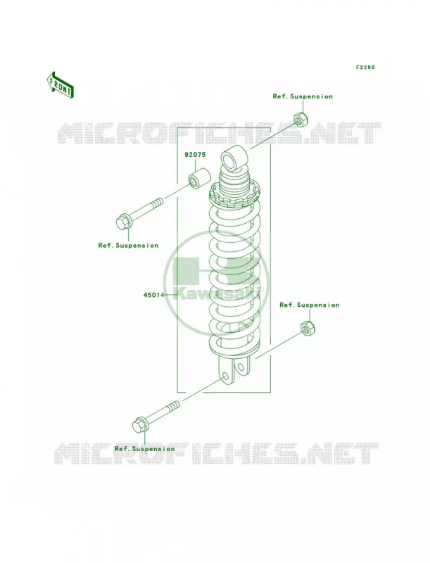 Shock Absorbers Kawasaki MOTOS 500 2000 Ninja 500R  EX500-D7