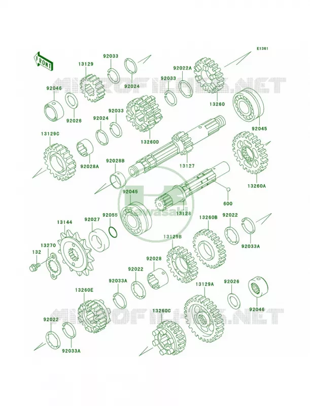 Transmission Kawasaki MOTOS 500 2000 Ninja 500R  EX500-D7