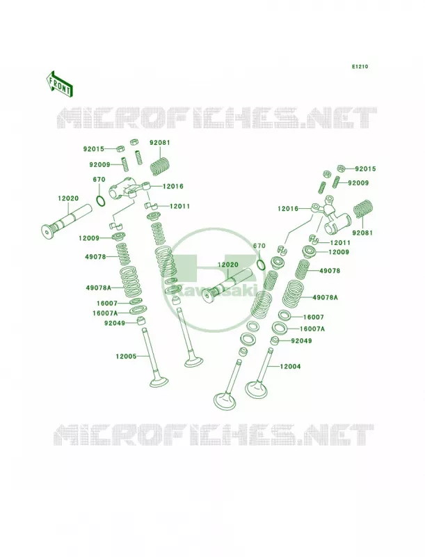 Valves Kawasaki MOTOS 500 2000 Ninja 500R  EX500-D7
