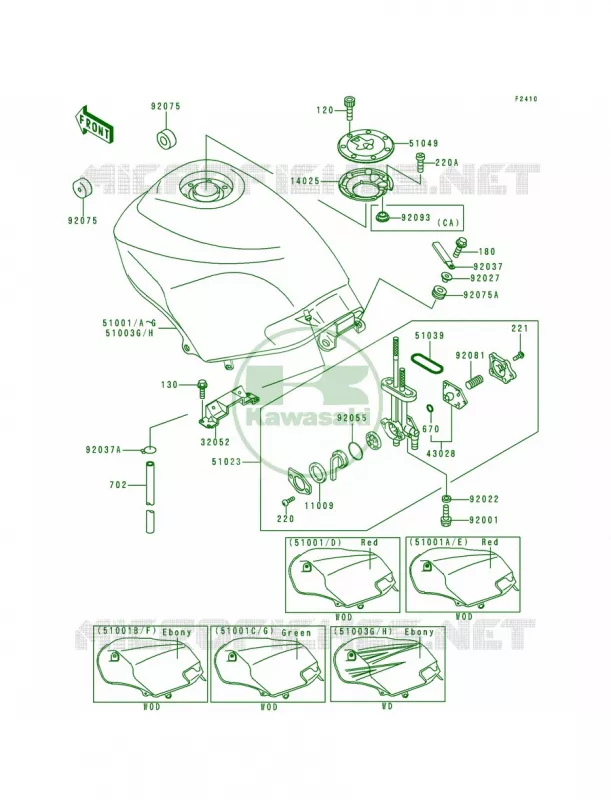 Fuel Tank Kawasaki MOTOS 250 1999 Ninja 250R  EX250-F13