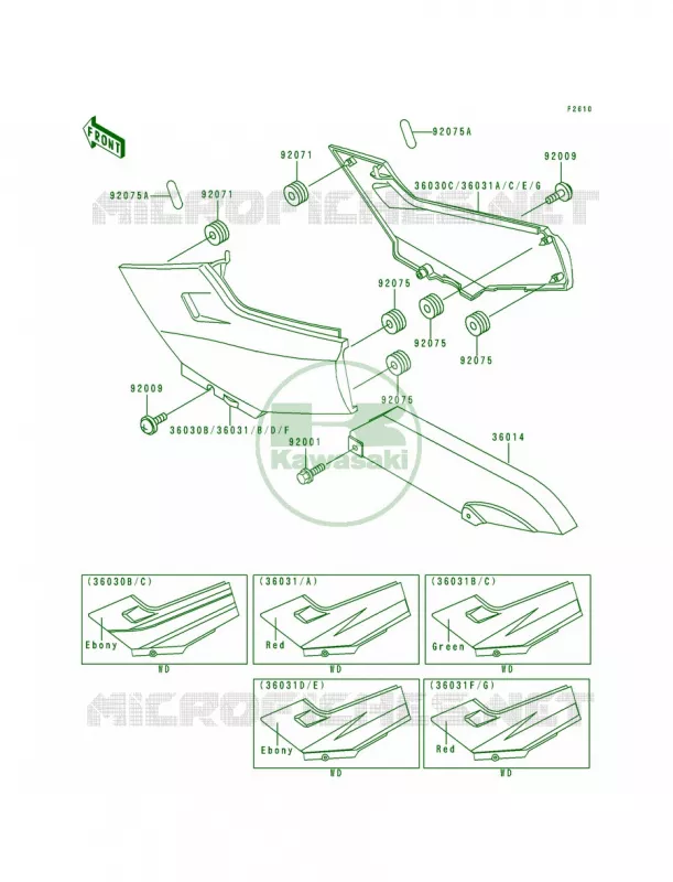 Side CoversChain Cover Kawasaki MOTOS 250 1999 Ninja 250R  EX250-F13