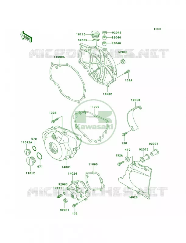 Engine Covers Kawasaki MOTOS 500 1999 Ninja 500R  EX500-D6