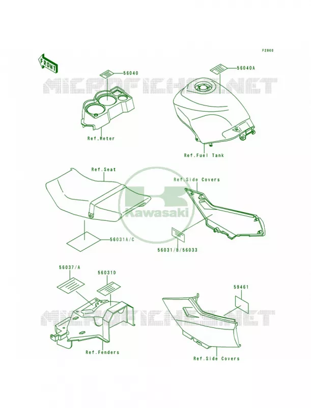Labels Kawasaki MOTOS 250 1998 Ninja 250R  EX250-F12