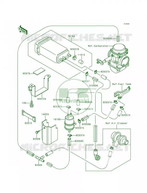 Fuel Evaporative System Kawasaki MOTOS 500 1998 Ninja 500R  EX500-D5