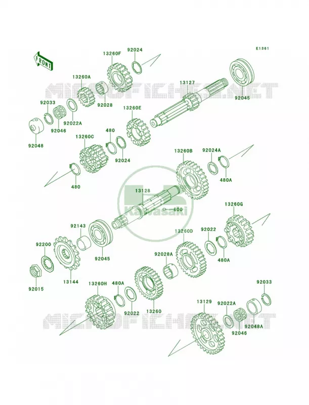 Transmission Kawasaki MOTOS 1100 1997 GPZ 1100  ZX1100-E3