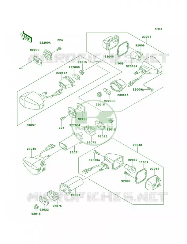 Turn Signals Kawasaki MOTOS 1100 1997 GPZ 1100  ZX1100-E3