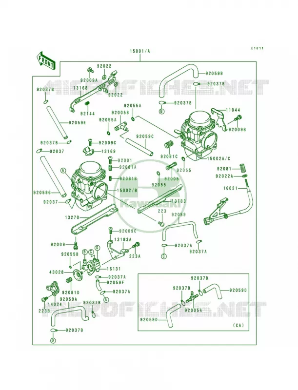Carburetor Kawasaki MOTOS 250 1996 Ninja 250R  EX250-F10