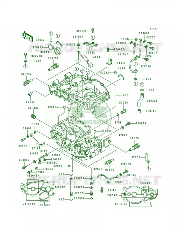 Crankcase Kawasaki MOTOS 500 1996 Ninja 500  EX500-D3