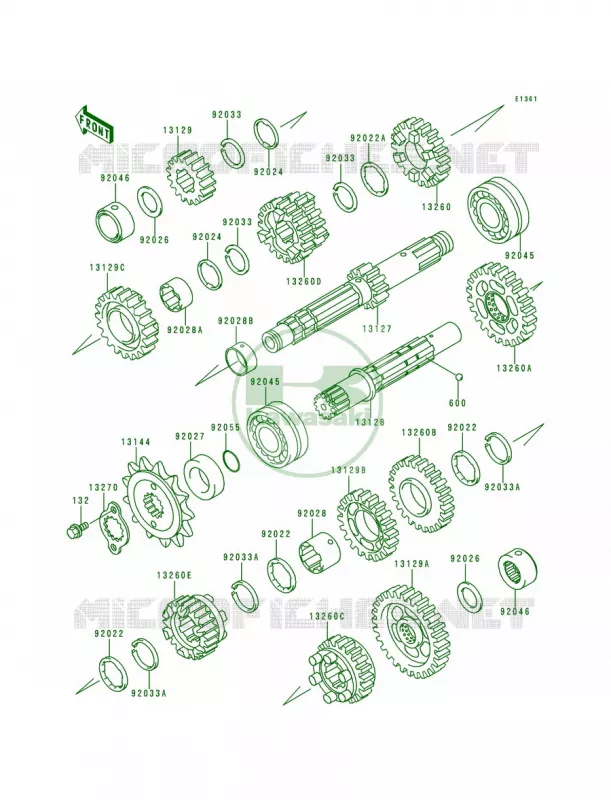 Transmission Kawasaki MOTOS 500 1996 Ninja 500  EX500-D3