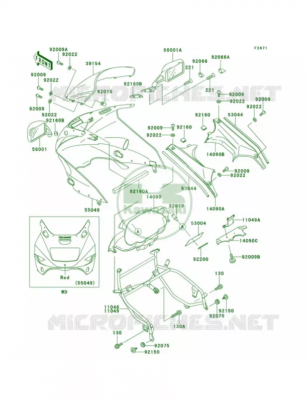Cowling ZX1100-E1 Kawasaki MOTOS 1100 1996 GPZ 1100  ZX1100-E2