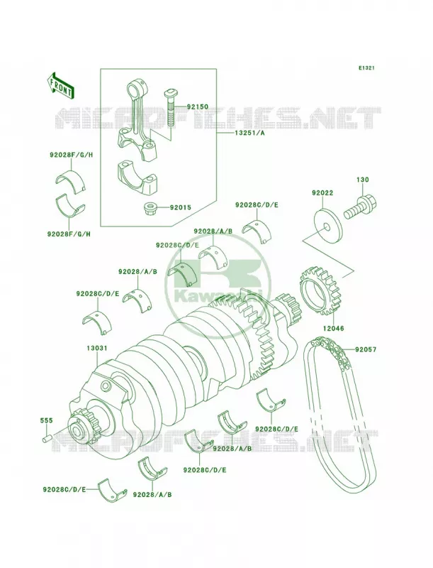 Crankshaft Kawasaki MOTOS 1100 1996 GPZ 1100  ZX1100-E2