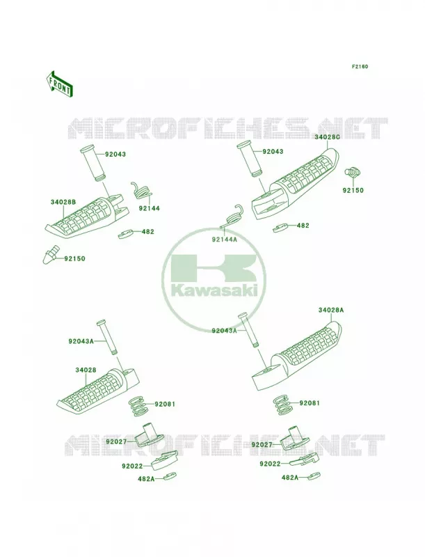 Footrests Kawasaki MOTOS 1100 1996 GPZ 1100  ZX1100-E2